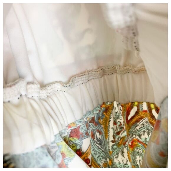 Donna Morgan Orange Print Sleeveless Boho Scarf Print Maxi Dress 6 - Picture 14 of 16